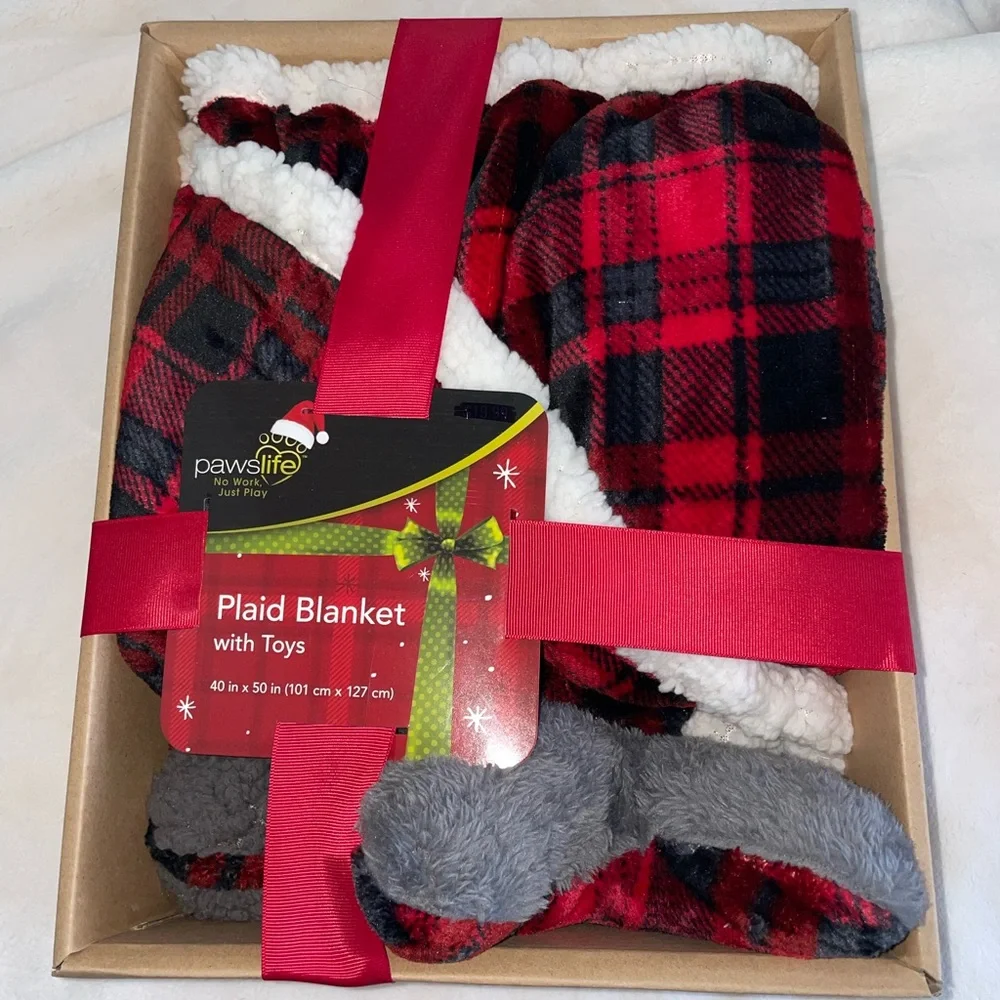 Dog toys and blanket Christmas gift set new